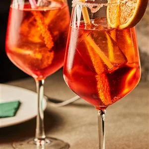 Two spritz cocktails