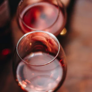 Glasses of rosé wine